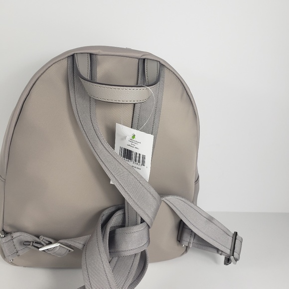Kate Spade  Dawn Gray Nylon Backpack Soft Taupe - Picture 5 of 8